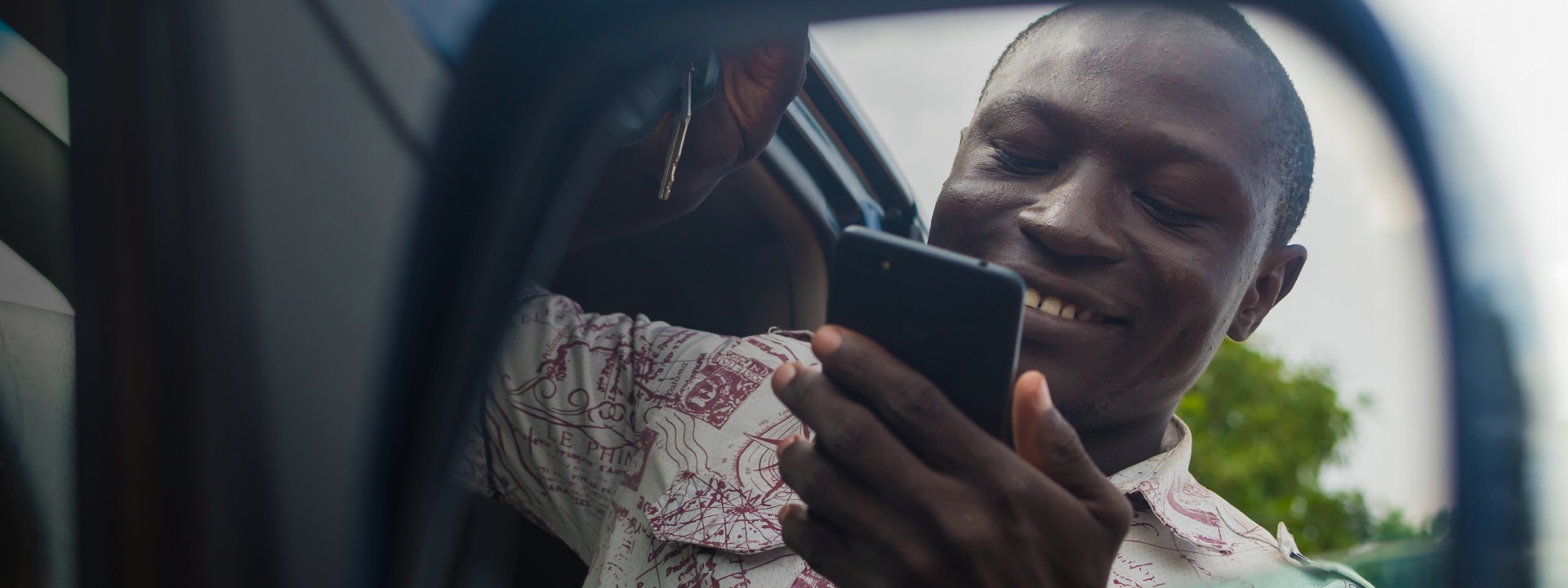 A man holding his phone