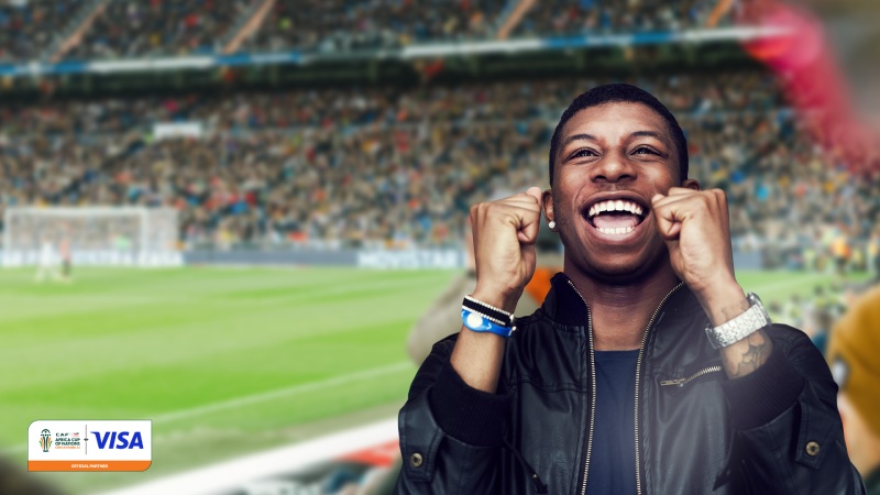 A man at a footbal stadium - AFCON 2023
