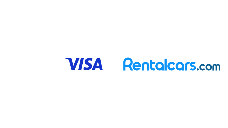 Visa and Rentalcars logos